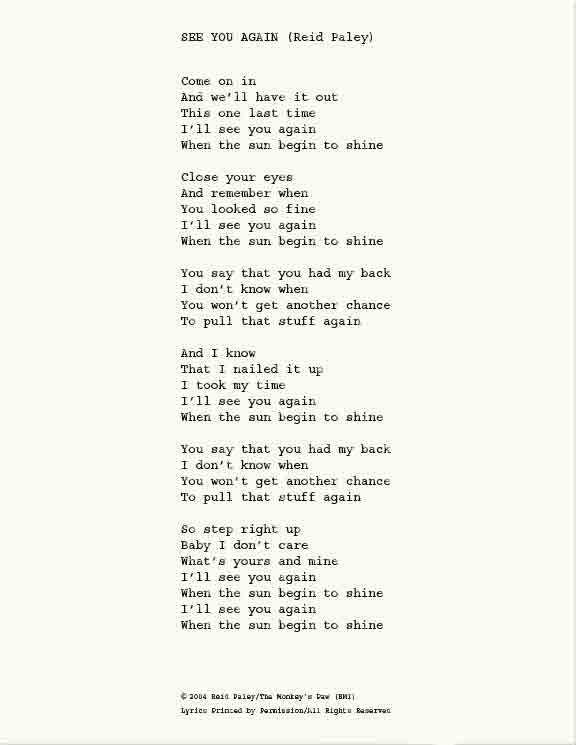 REID PALEY TRIO - See You Again