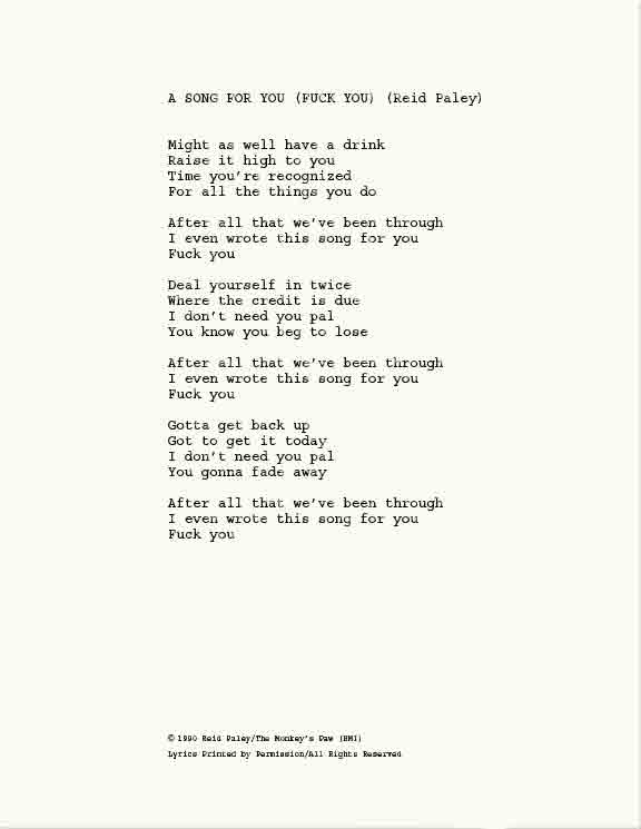 REID PALEY - A Song For You