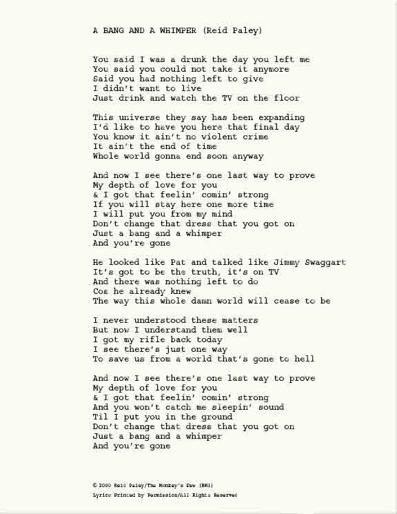 REID PALEY - A Bang And A Whimper